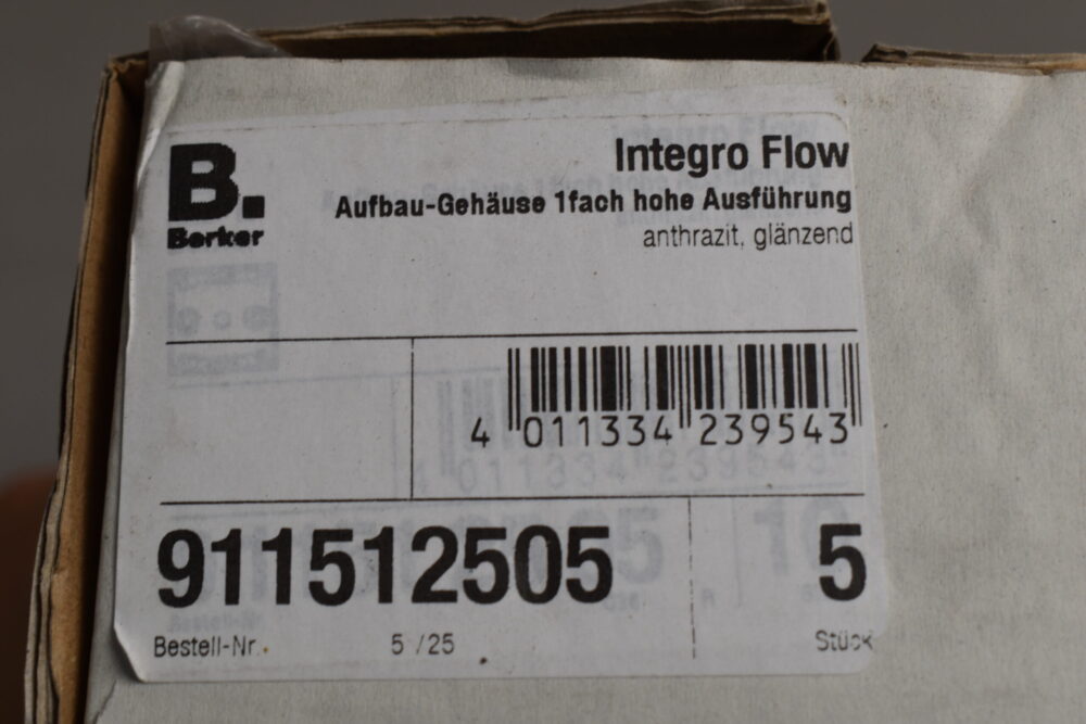 Berker Integro Flow Aufbau-Gehäuse 1fach hohe Ausführung 911512505