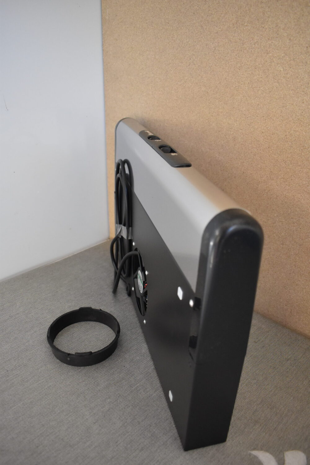 Abluft-Dunstabzugshaube Baraldi Flat 12V, ca. 45x28x5cm, schwarz/silber Wohnmobil
