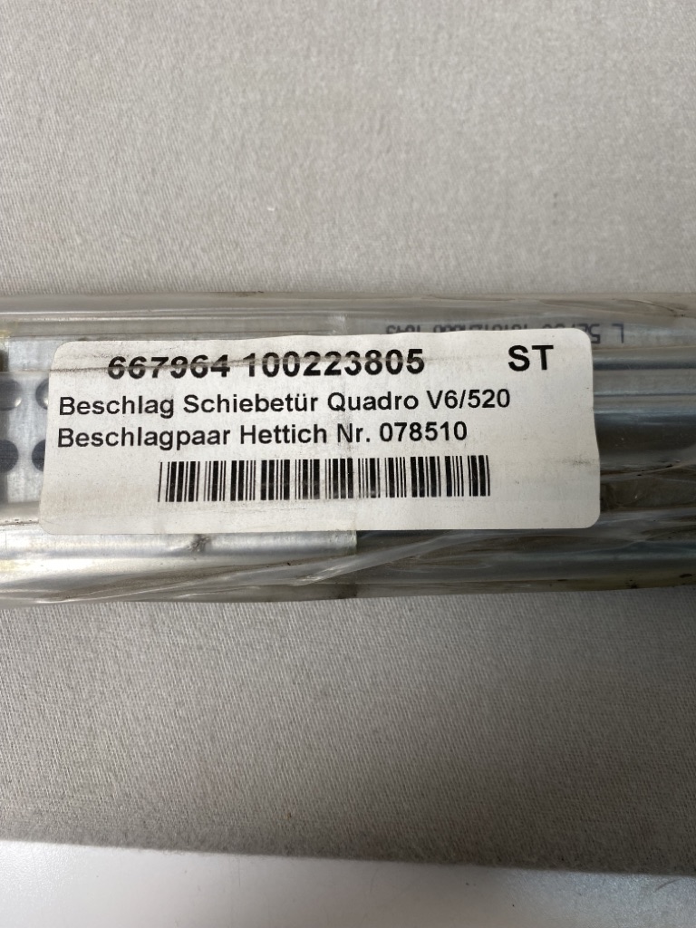 Beschlagpaar Hettich Nr. 078510 Beschlag Schiebetür Quadro V6/520