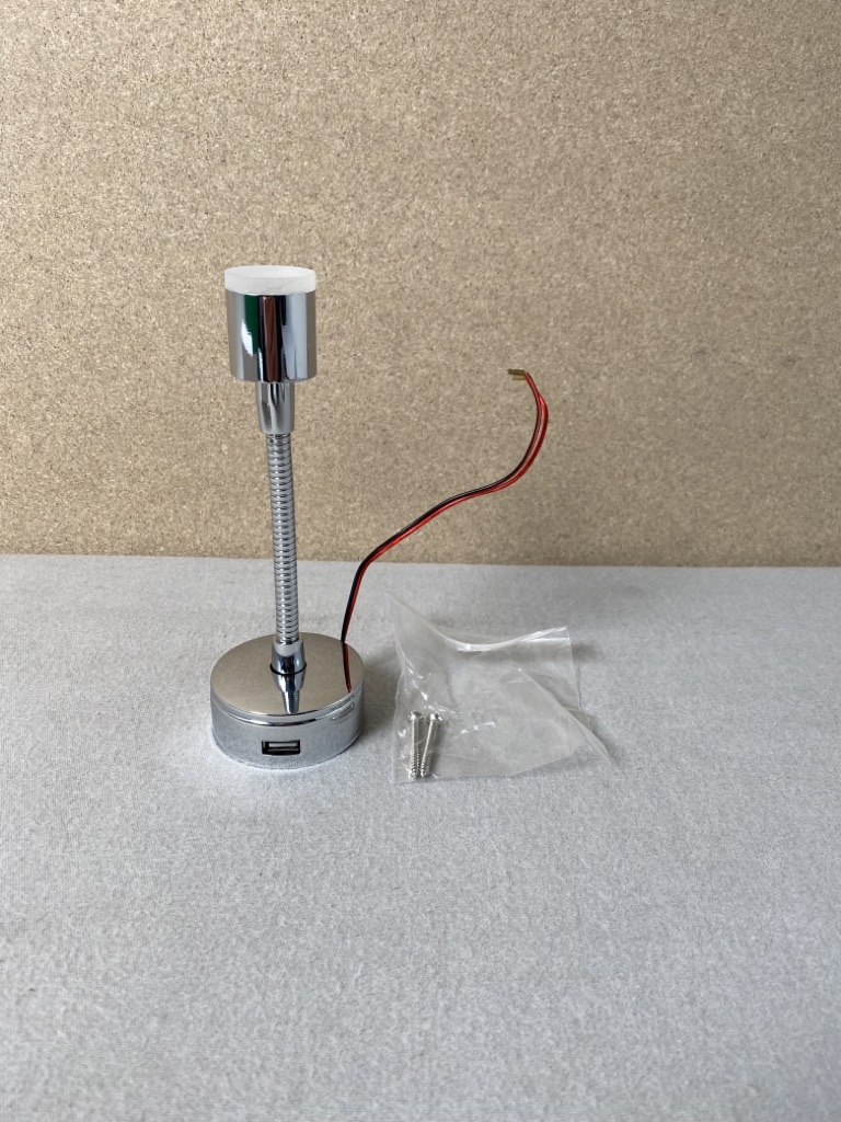 Leselampe LED mit USB-Anschluss 18cm Chrome 12 V – Ersatzteile für