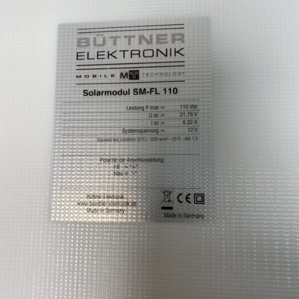 Büttner SM-FL 110 Solarplatte, 110 Watt