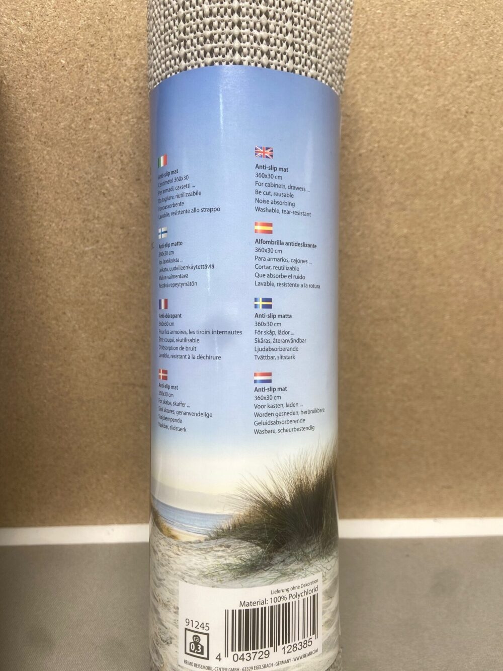 Anti Rutschmatte in grau/blau Camp 4, Doppelpack , 360x30cm