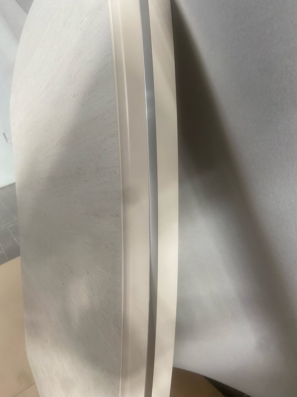 Tischplatte Wohnmobil Touch Grampe mit Silberkante, 892 x 712 x 30 mm