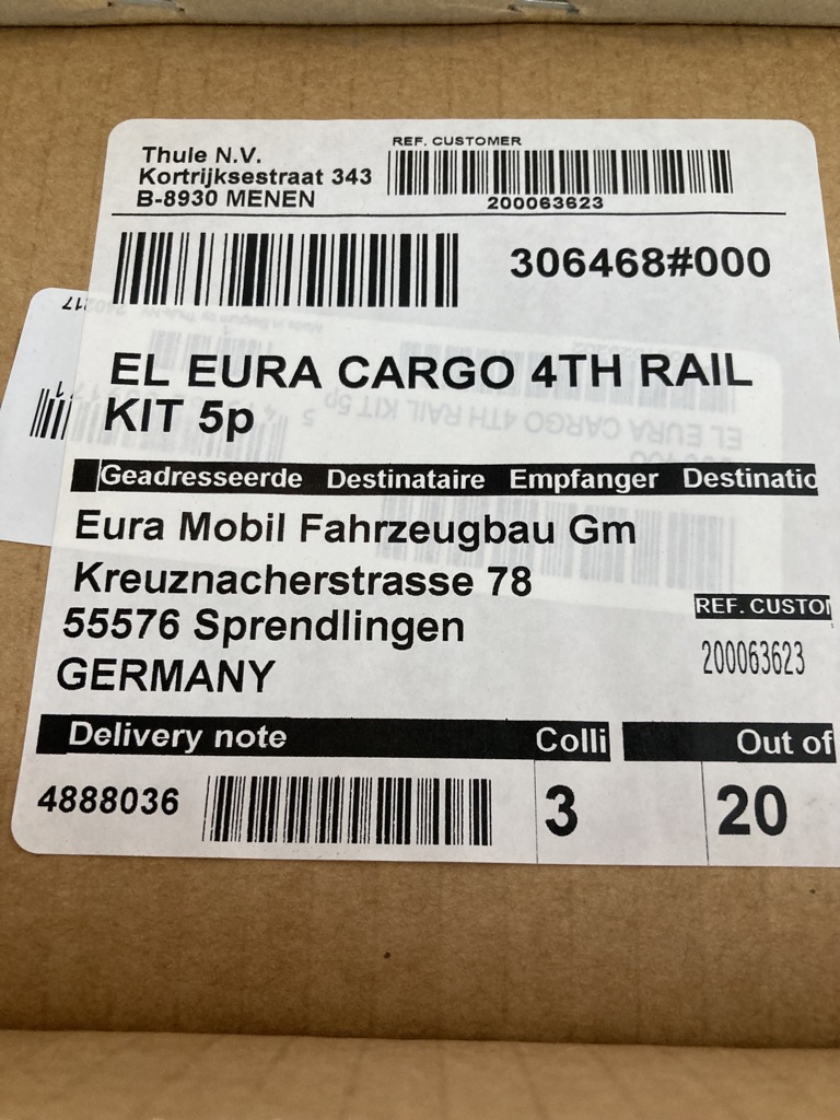 Thule  Zusatzschiene für Fahrradträger Cargo 4th Rail KIT 5P neu