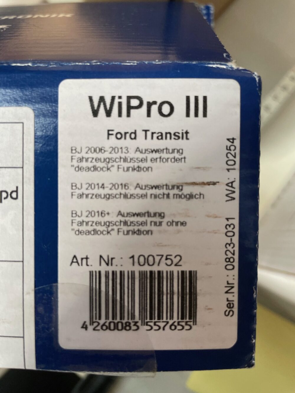 Thitronik, WiPro III, Ford Transit , 8 x 8 cm