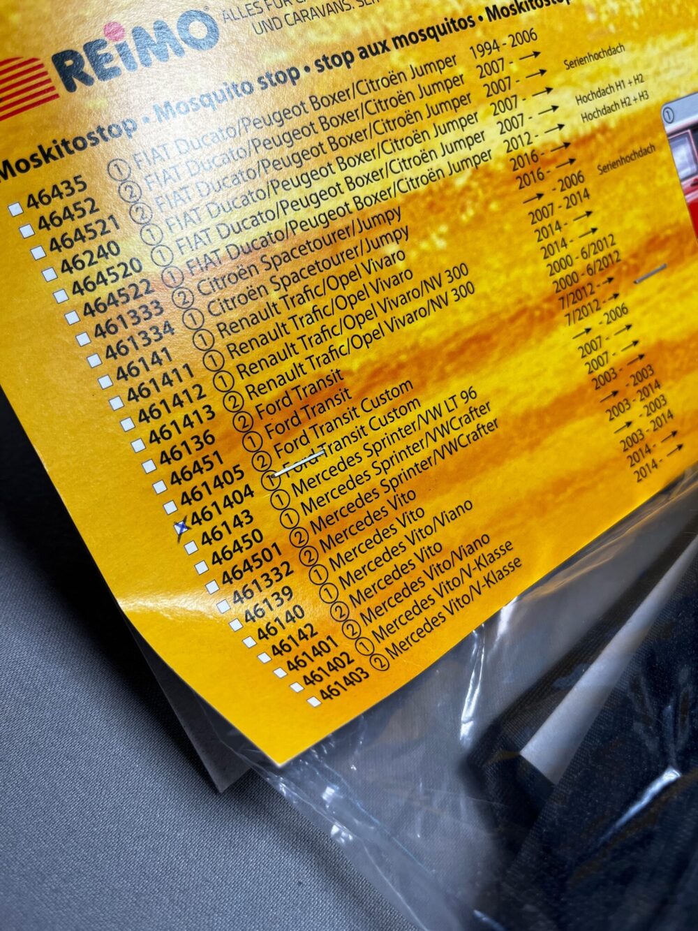 Reimo Moskitonetz Ford Transit Custom ab Bj. 7/2012
