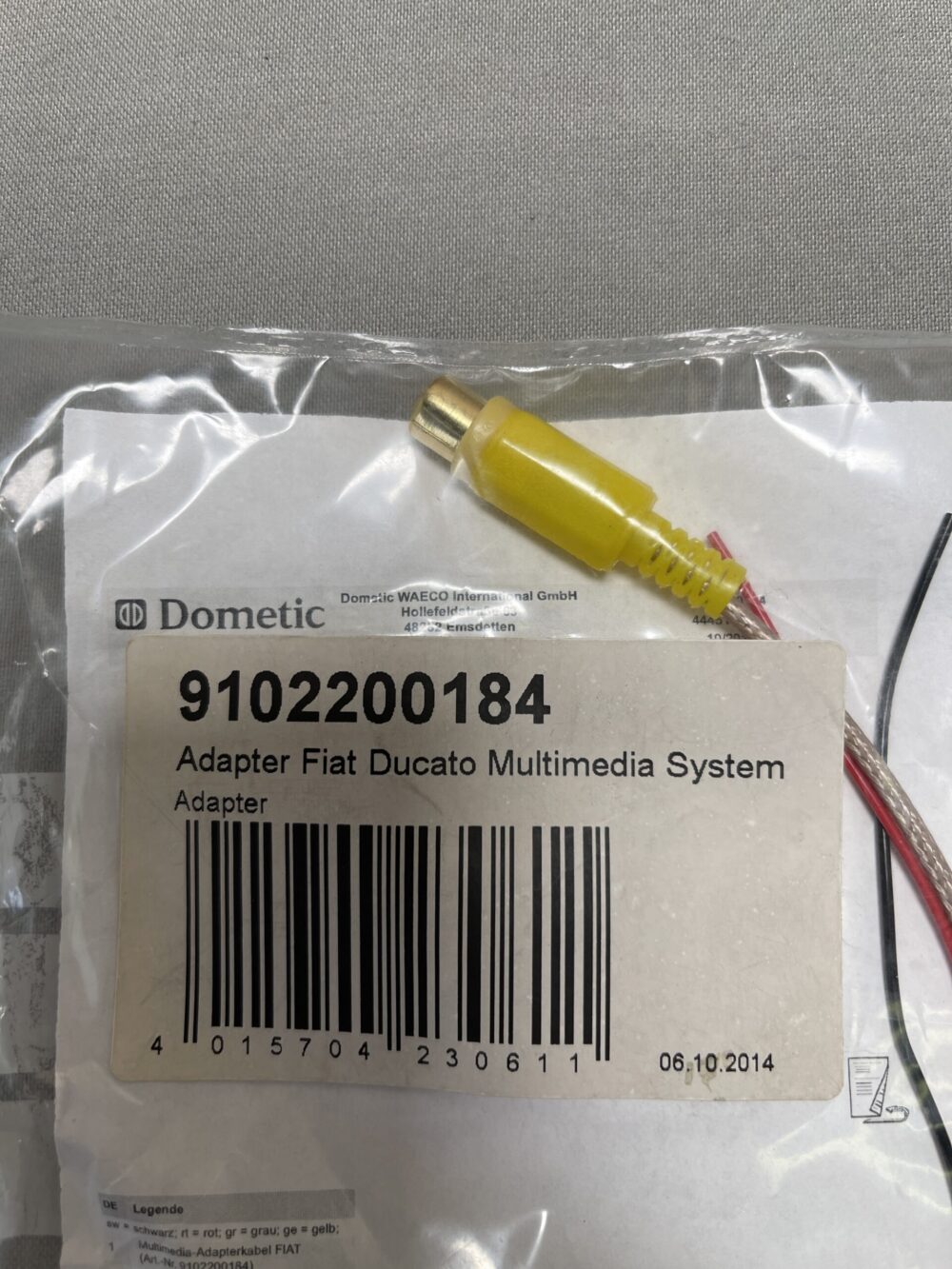 Dometic Adapter für Rückfahrkamera Fiat Ducato Multimedia System
