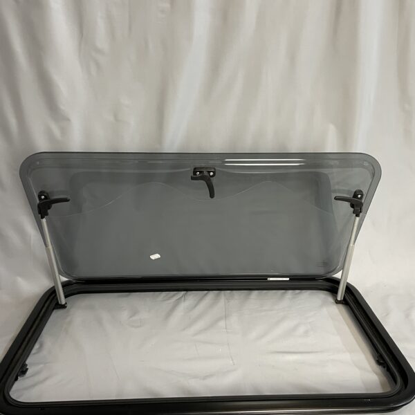 Ausstellfenster mit Rahmen, Dometic, 800 x 450 mm, schwarz getönt