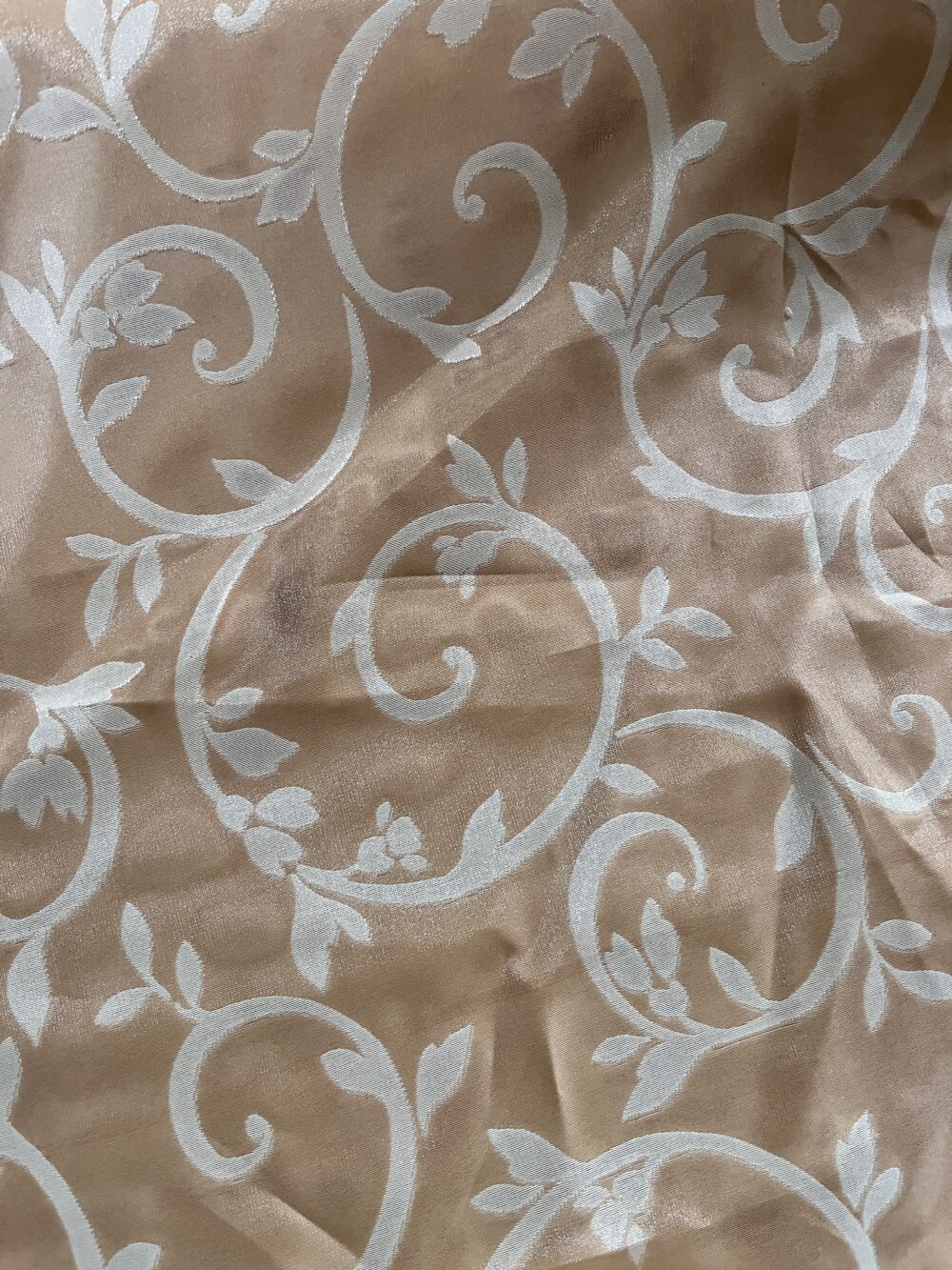 10 Meter Gardinenstoff Meterware gold/beige Blumenranke Wohnmobil Camper