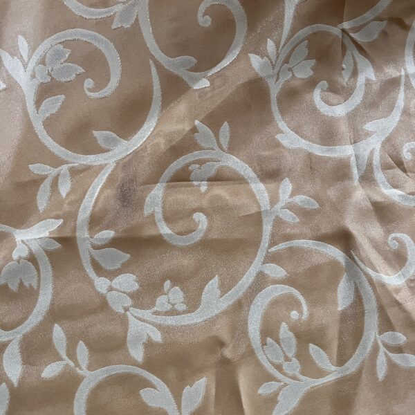 10 Meter Gardinenstoff Meterware gold/beige Blumenranke Wohnmobil Camper