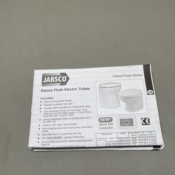 Jabsco Deluxe Flush Electric Toilets Touch Pad Controller 58020 inkl. 2/2 Wege Magnetventil
