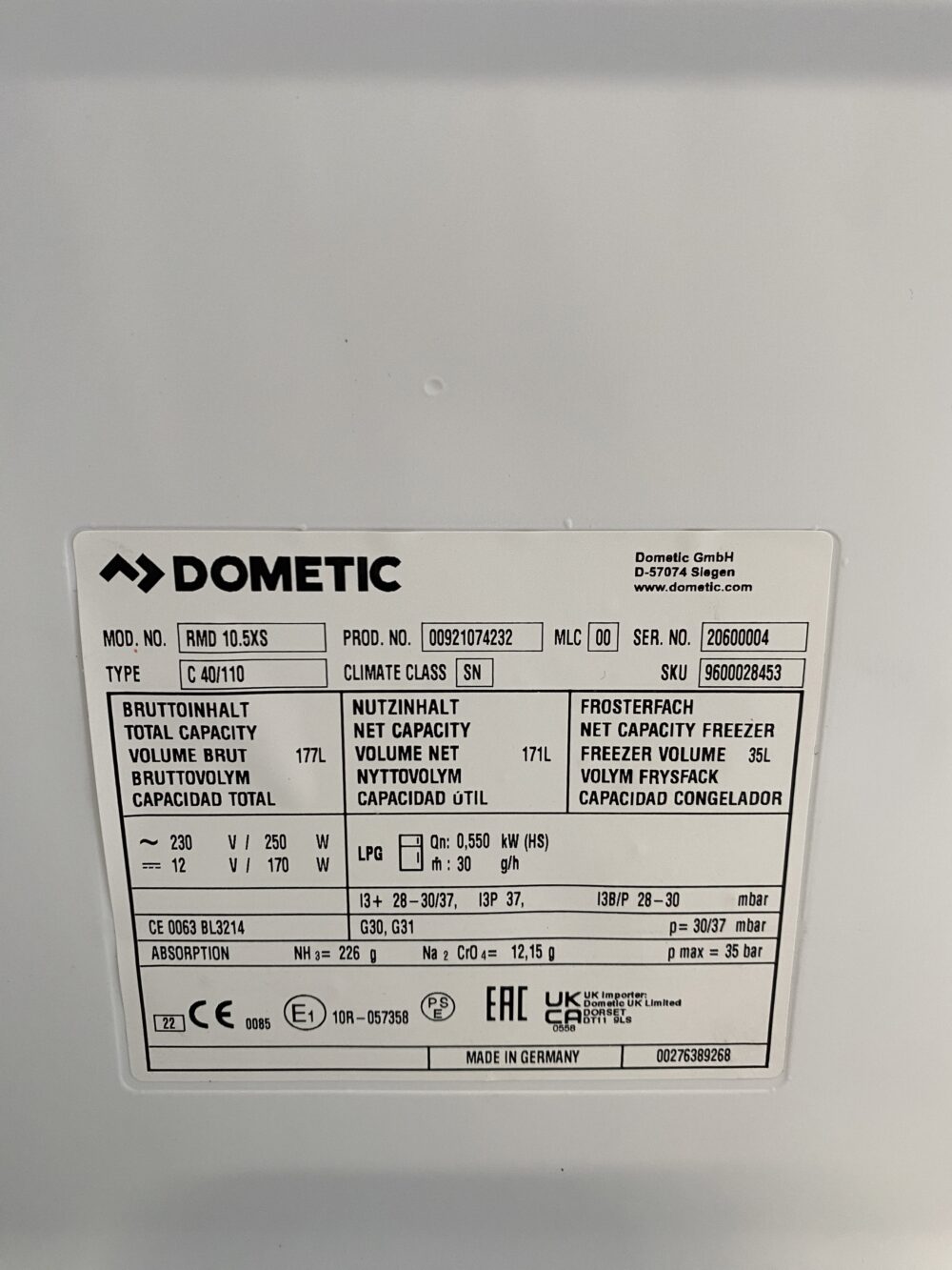 Absorberkühlschrank Dometic RMD 10.5XS Kühlschrank mit Gefrierfach