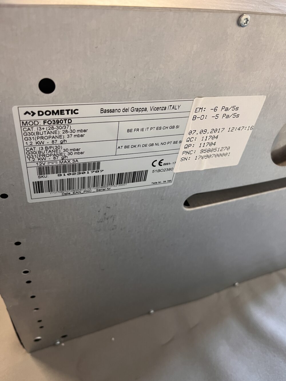 Dometic Backofen SMEV 30 Liter DIN R FO 390
