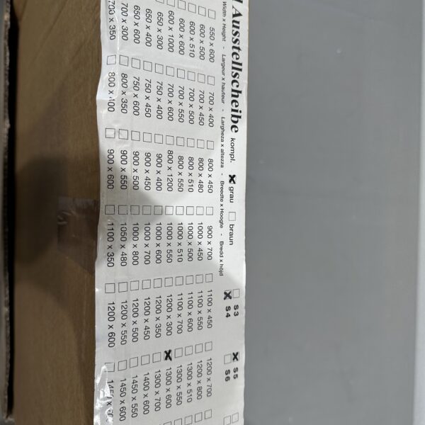 Ersatzscheibe für Dometic S4/S5 Fenster 1300x600mm Neu