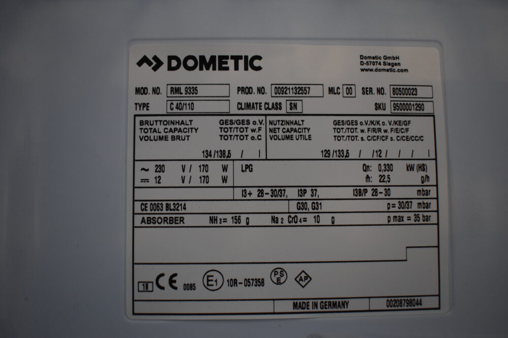 Dometic Kühlschrank RML 9335 TYPE C40/110