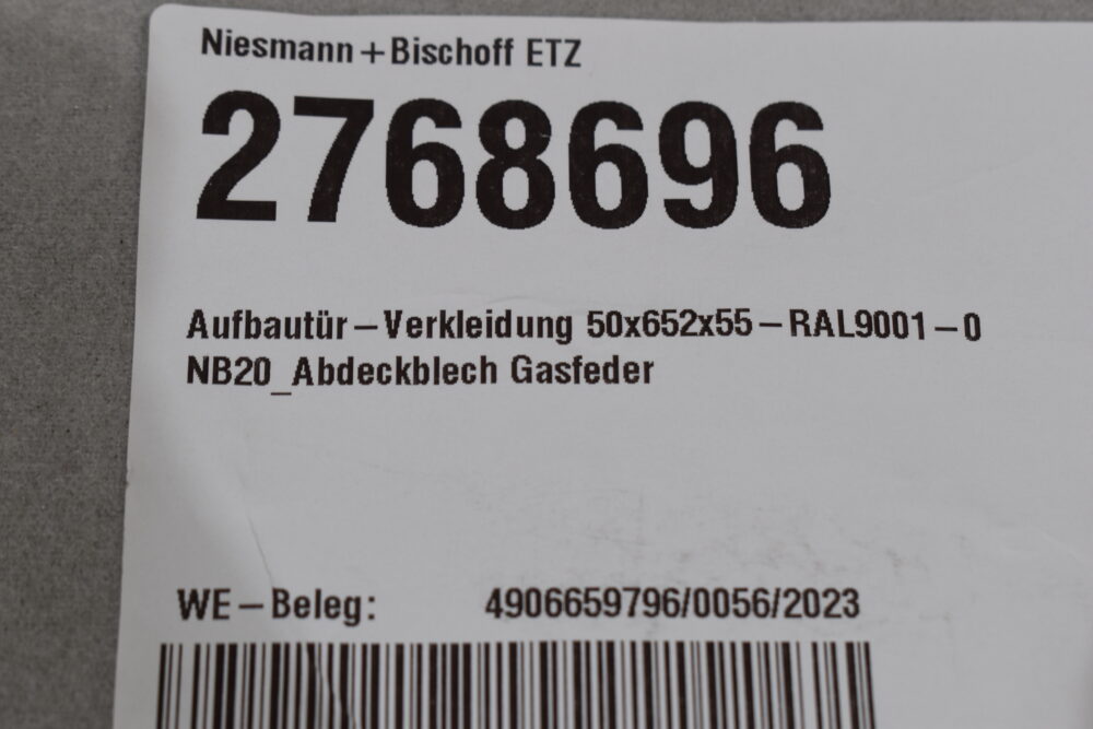 Aufbautür-Verkleidung/Abdeckblech Gasfeder 50x652x55mm