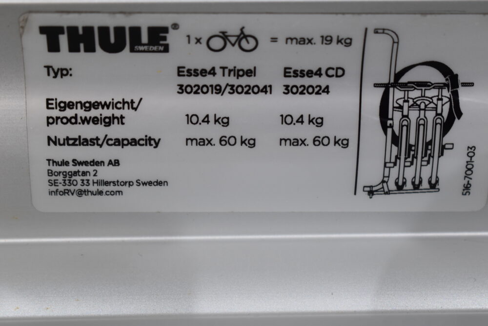 Thule Fahrradträger Esse4 Tripel