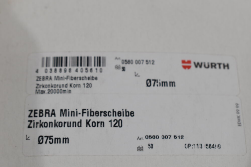 Zebra Mini-Fiberscheibe Zirkonkorund Korn 120