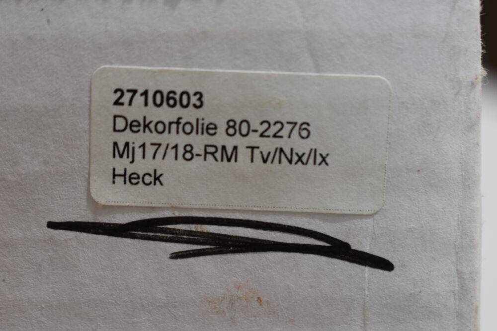 Dekorfolie 80-2276 Mj17/18-RM Tv/Nx/Ix Heck silber