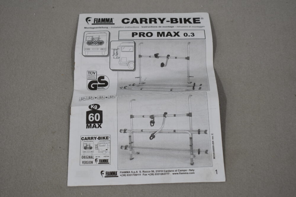 Fiamma Fahrradträger Carry-Bike Pro Max