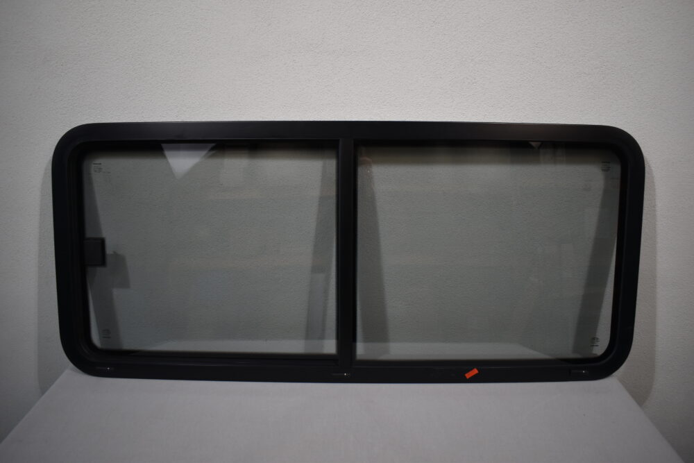 Mekuwa Echtglas Schiebefenster 1400x600mm; schwarz