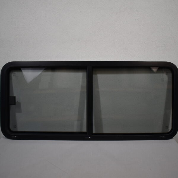 Mekuwa Echtglas Schiebefenster 1400x600mm; schwarz