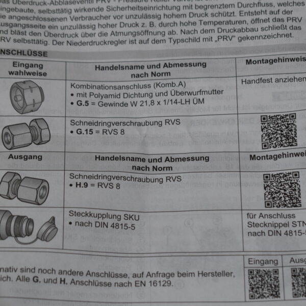 GOK Niederdruckregler/ Gasregler; Typ EN 61; 16 Bar