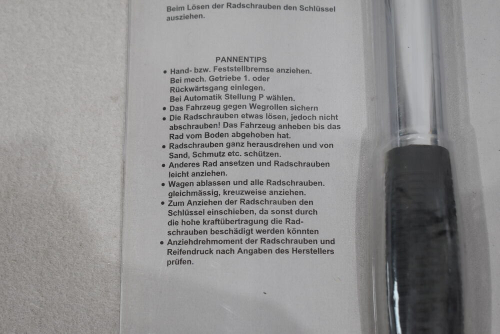 Radmutterschlüssel für 17 und 19mm Nuss