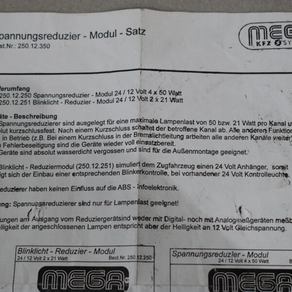 Mega Spannungsreduzierer für Anhängerkupplung und Blinker