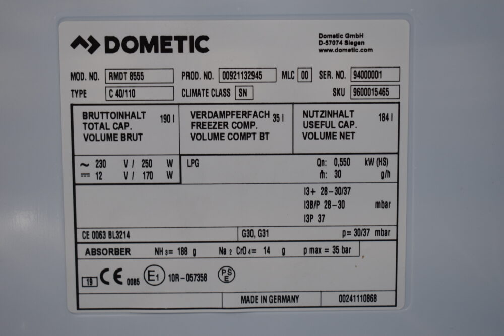 Dometic RMDT 8555 Kühl-Gefrierkombi inkl. Backofen