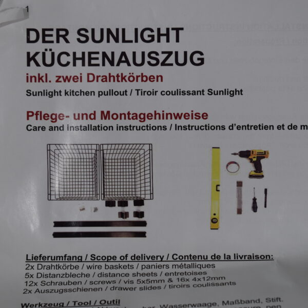 Sunlight Küchenauszug inklusive zwei Drahtkörbe