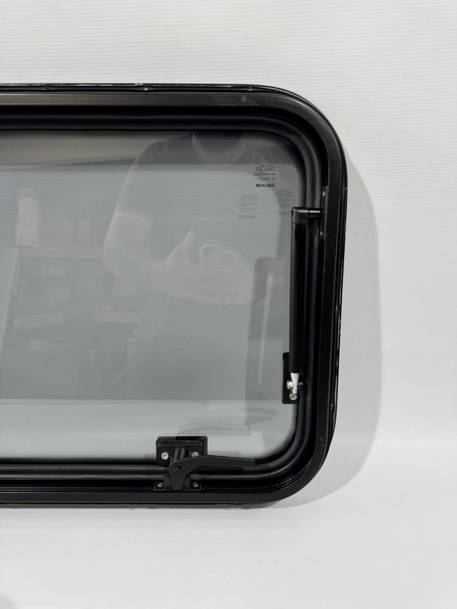 Mekuwa Echtglas Ausstellfenster 800x450mm schwarz – Bild 7