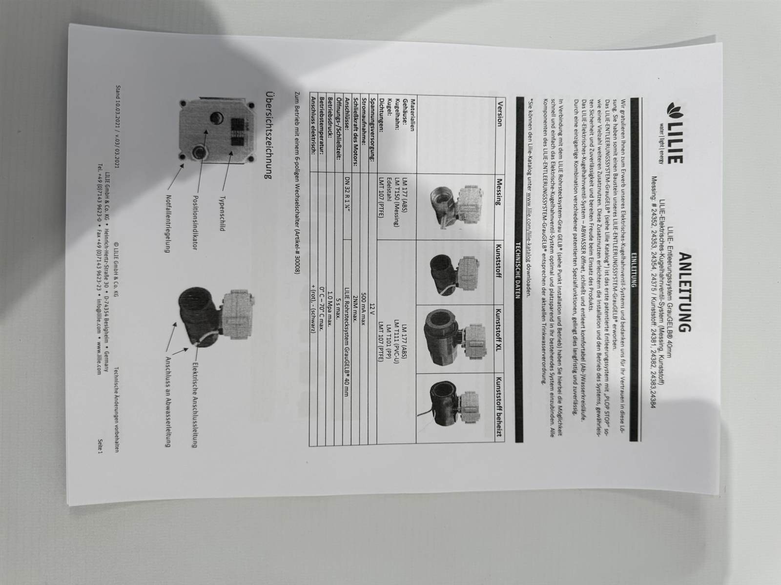 Lilie Elektrisches Kugelhahnventil-System – Bild 7