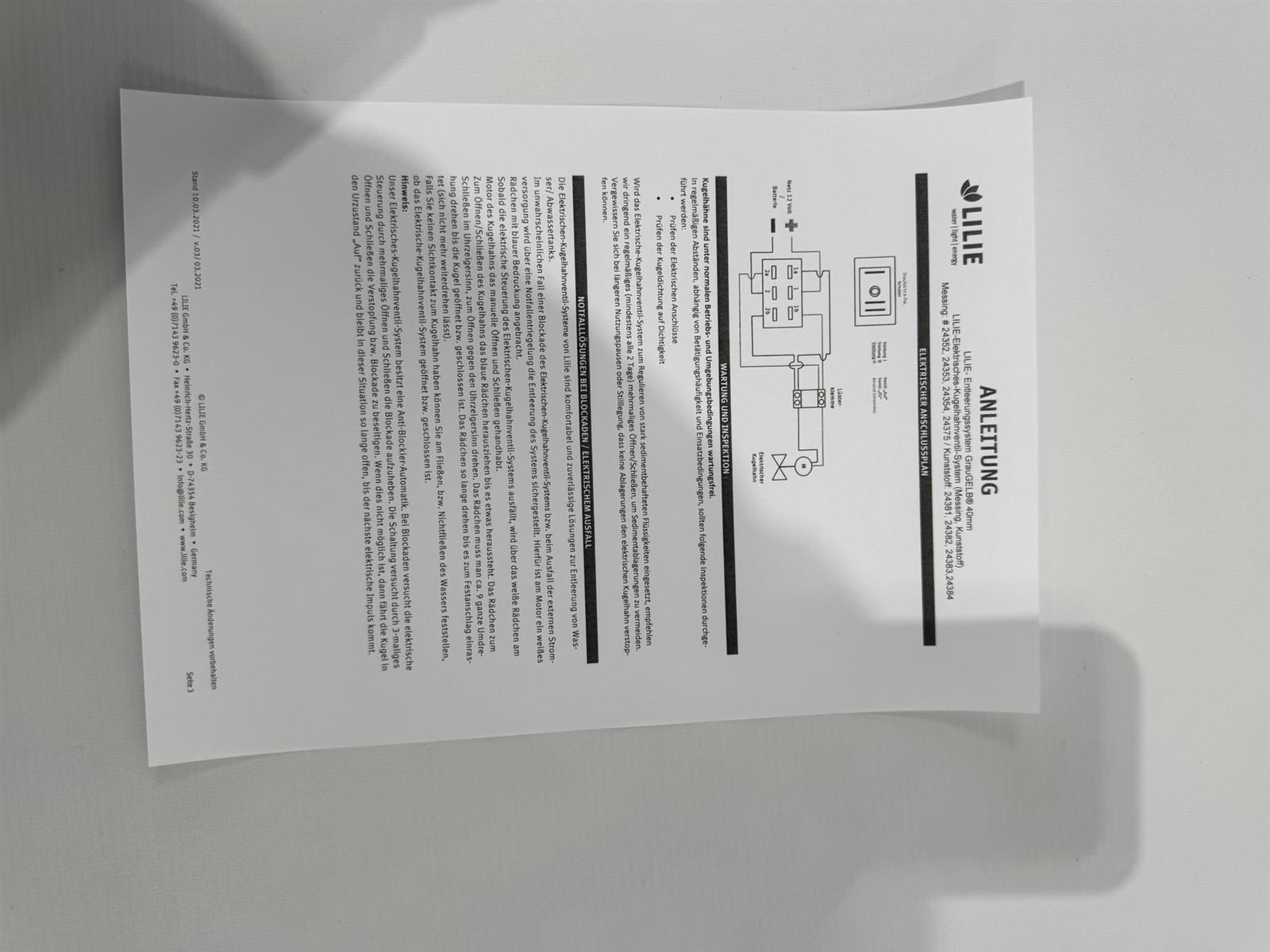 Lilie Elektrisches Kugelhahnventil-System – Bild 9