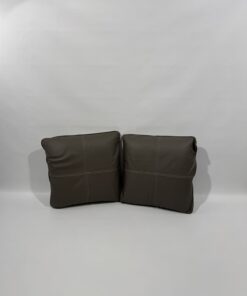Eura Mobil Echtleder Kissen graubraun 50x50cm 2er Set