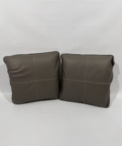 Eura Mobil Echtleder Kissen graubraun 50x50cm 2er Set – Bild 2