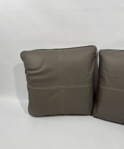 Eura Mobil Echtleder Kissen graubraun 50x50cm 2er Set – Bild 4