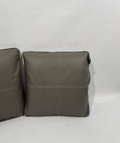 Eura Mobil Echtleder Kissen graubraun 50x50cm 2er Set – Bild 5