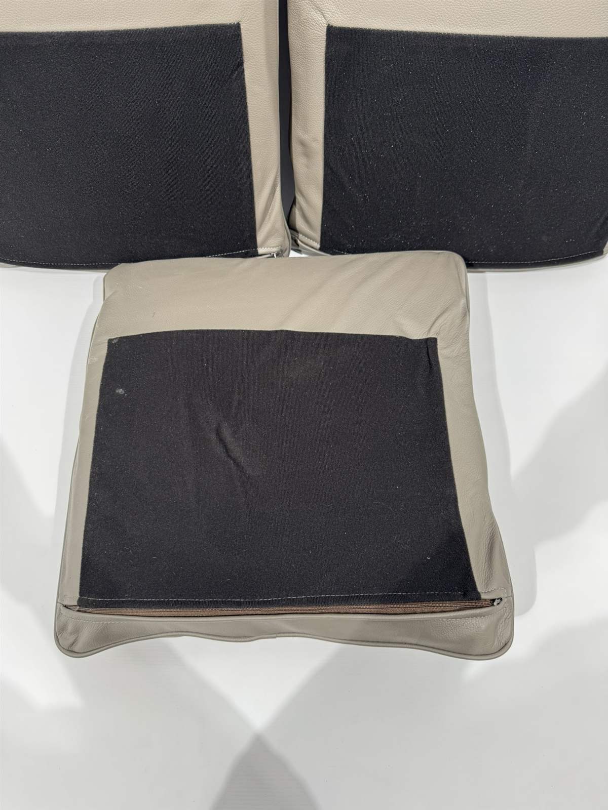 Eura Mobil Echtleder Kissen graubraun 45x45cm 3er Set – Bild 11