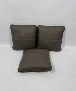 Eura Mobil Echtleder Kissen graubraun 45x45cm 3er Set – Bild 2