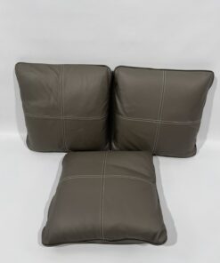 Eura Mobil Echtleder Kissen graubraun 45x45cm 3er Set – Bild 3