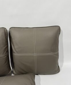 Eura Mobil Echtleder Kissen graubraun 45x45cm 3er Set – Bild 5