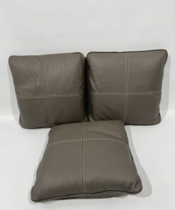 Eura Mobil Echtleder Kissen graubraun 45x45cm 3er Set – Bild 6