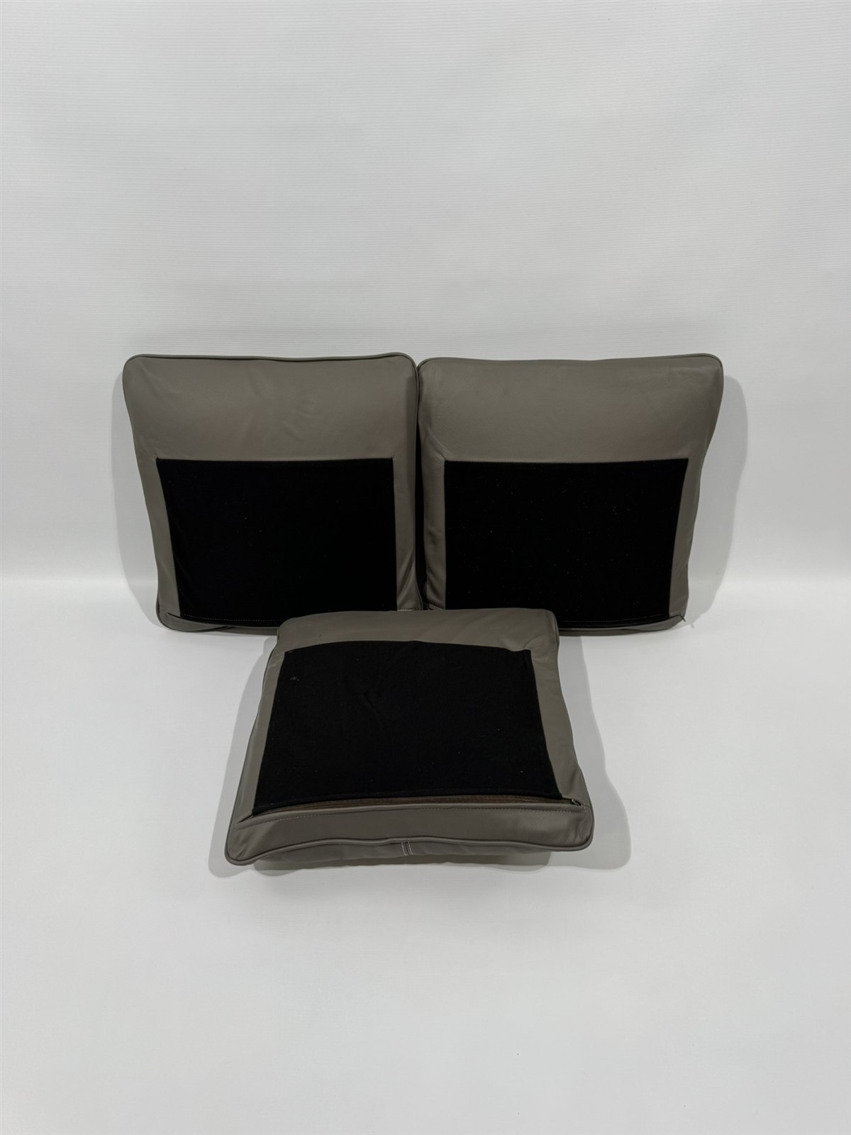 Eura Mobil Echtleder Kissen graubraun 45x45cm 3er Set – Bild 7