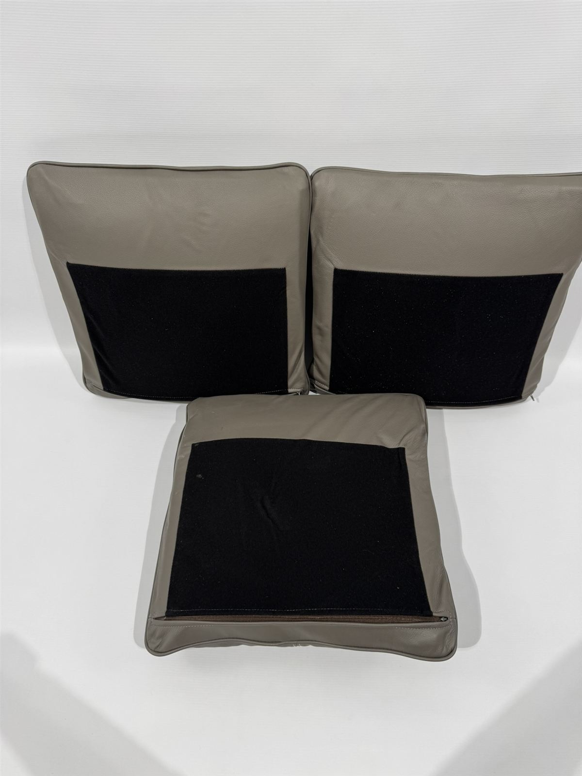 Eura Mobil Echtleder Kissen graubraun 45x45cm 3er Set – Bild 8