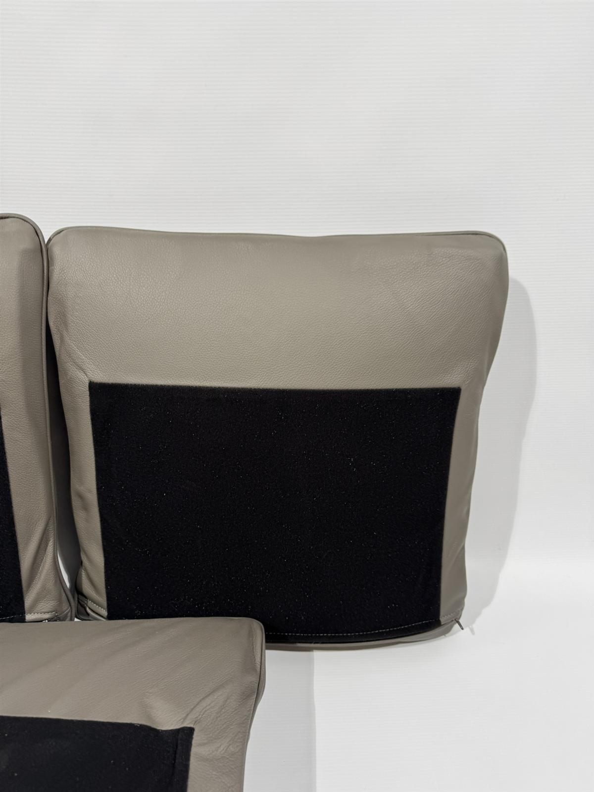 Eura Mobil Echtleder Kissen graubraun 45x45cm 3er Set – Bild 9
